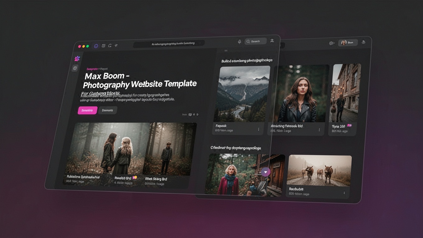 Preview of Max Boom - Photography Website Template For Gutenberg