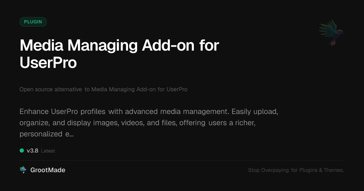 Preview of Media Managing Add-on for UserPro