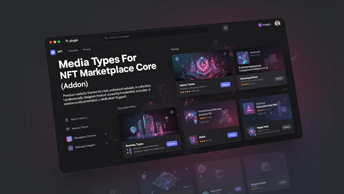 Preview of Media Types For NFT Marketplace Core (Addon)