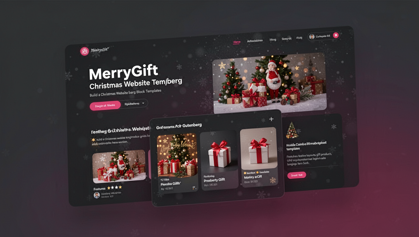 Preview of MerryGift - Christmas Website Template For Gutenberg
