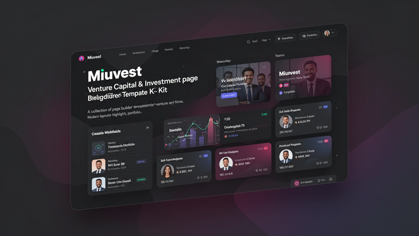 Preview of Miuvest - Venture Capital & Investment Elementor Template Kit
