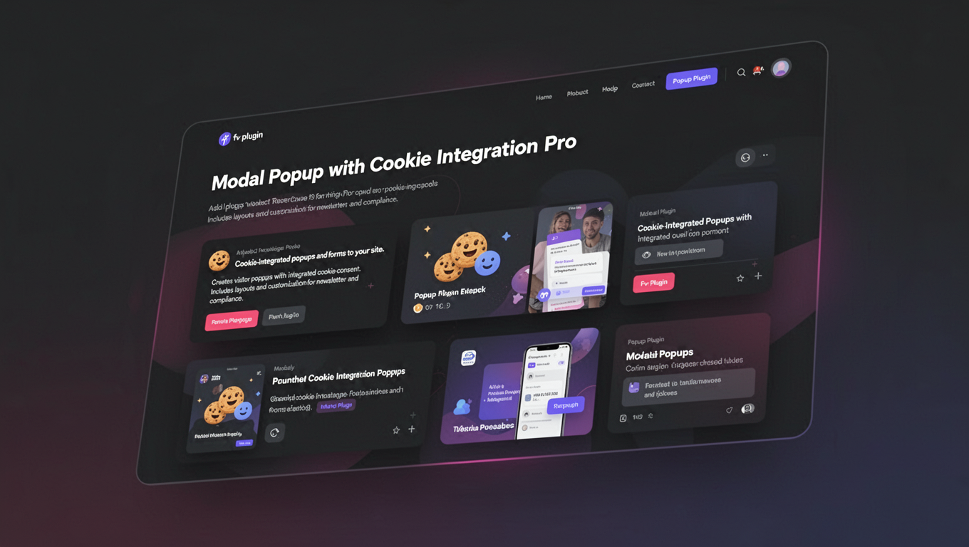 Preview of Modal Popup with Cookie Integration Pro