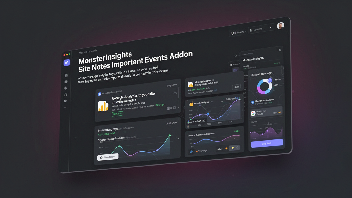 Preview of MonsterInsights - Site Notes Important Events Addon