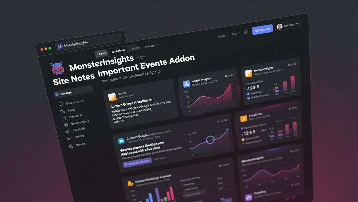 Preview of MonsterInsights - Site Notes Important Events Addon