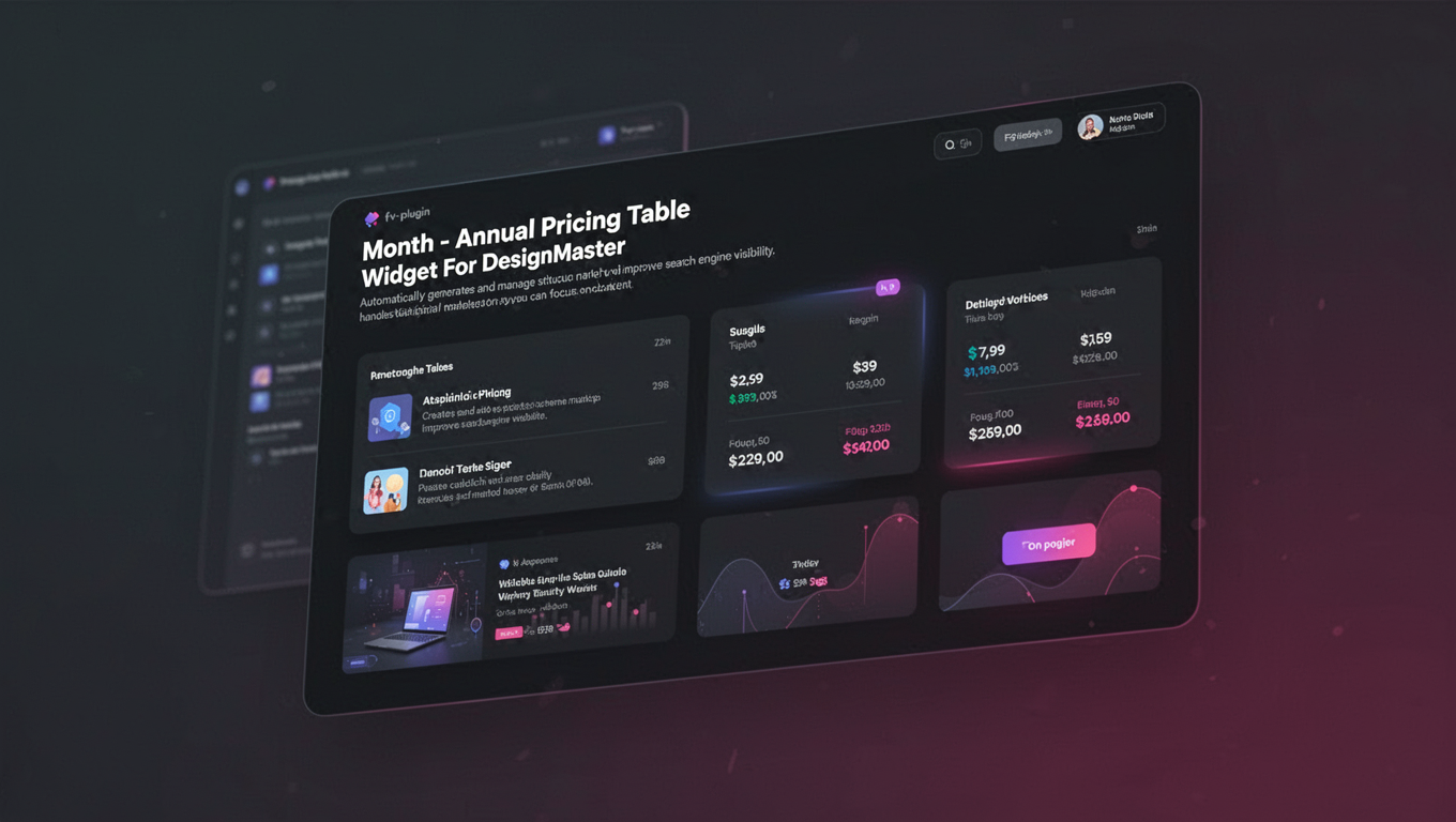 Preview of Month - Annual Pricing Table Widget For DesignMaster