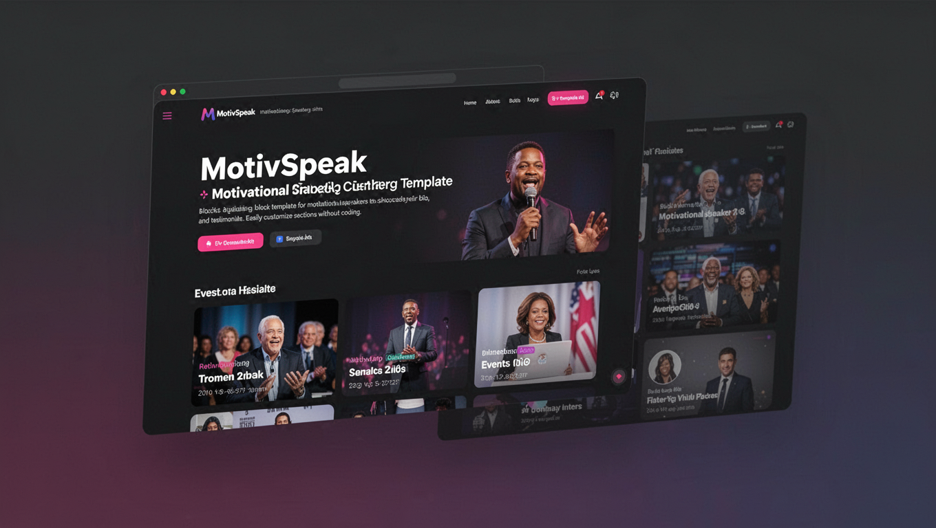 Preview of MotivSpeak - Motivational Speaker Gutenberg Template