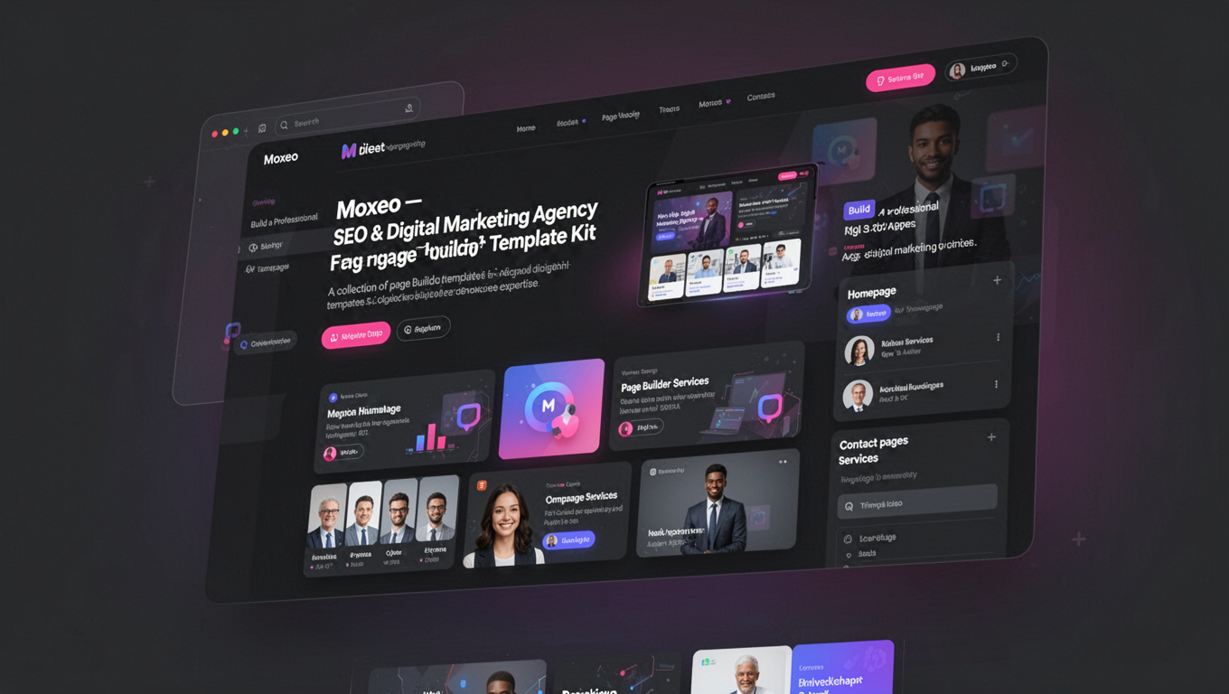 Preview of Moxeo – SEO & Digital Marketing Agency Elementor Template Kit