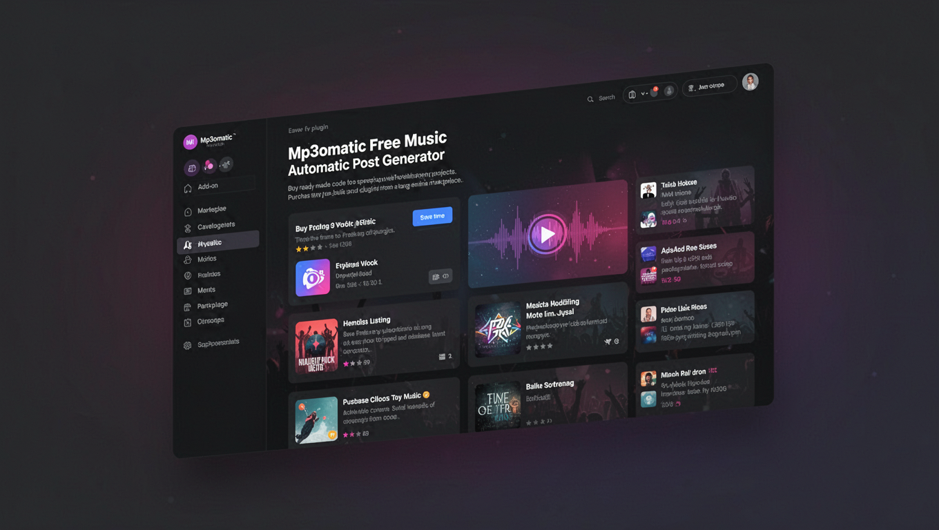 Preview of Mp3omatic Free Music Automatic Post Generator