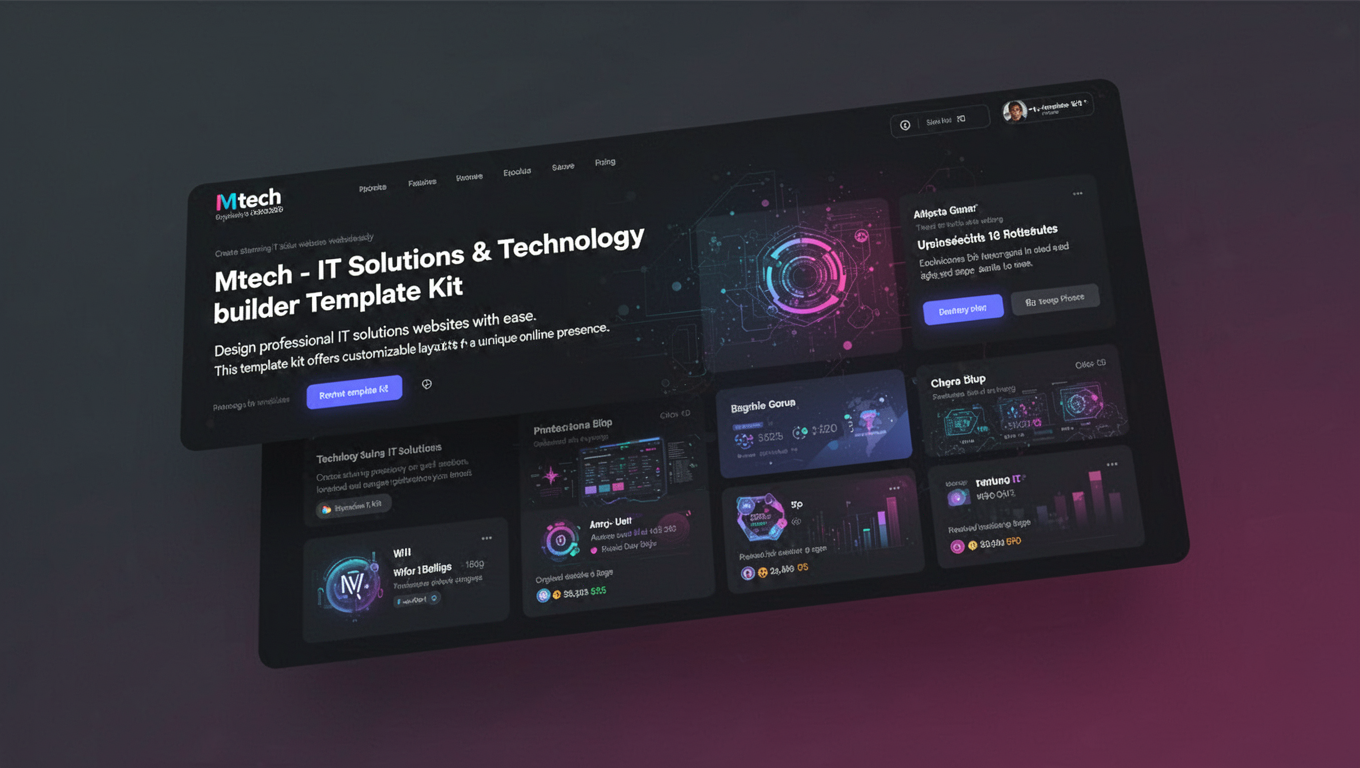 Preview of Mtech - IT Solutions & Technology Elementor Template Kit