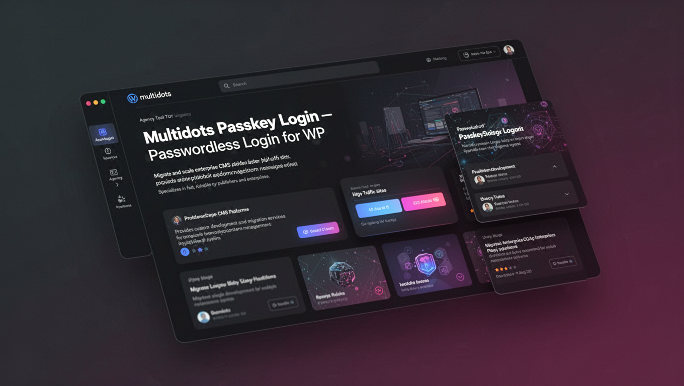 Preview of Multidots Passkey Login – Passwordless Login for WP