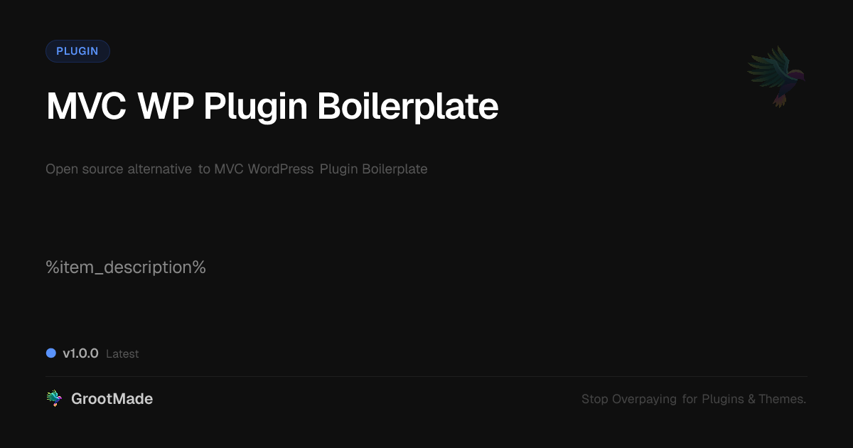 Preview of MVC WP Plugin Boilerplate