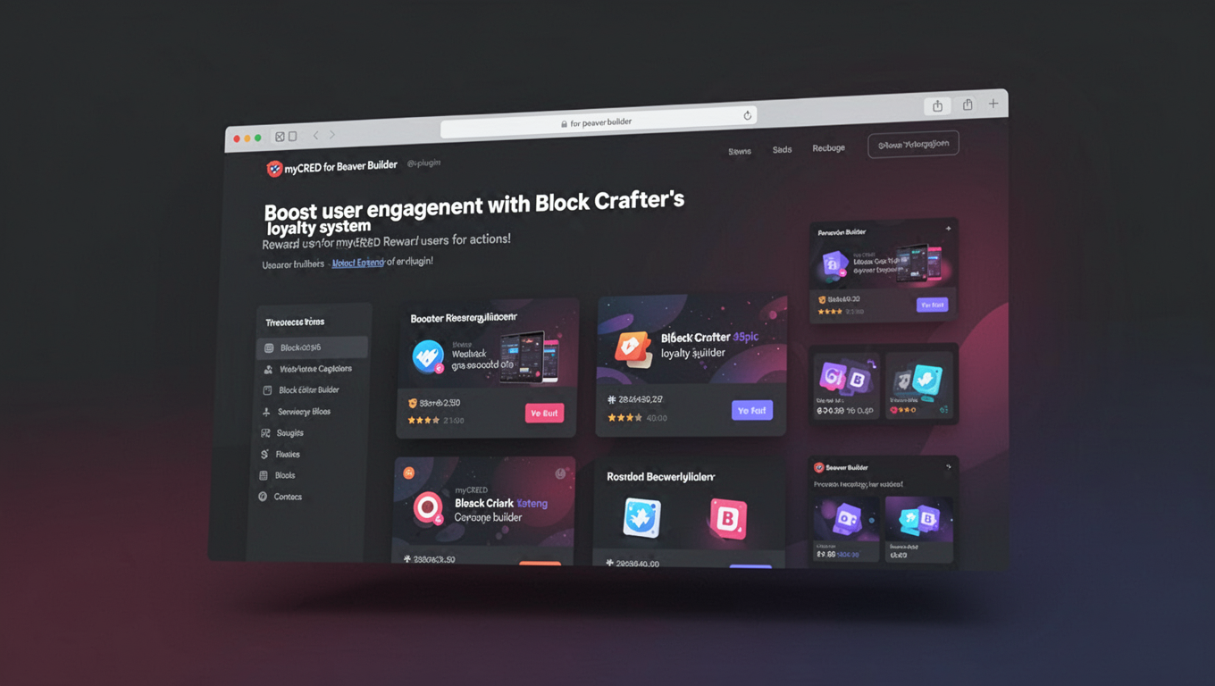 Preview of myCRED for Beaver Builder