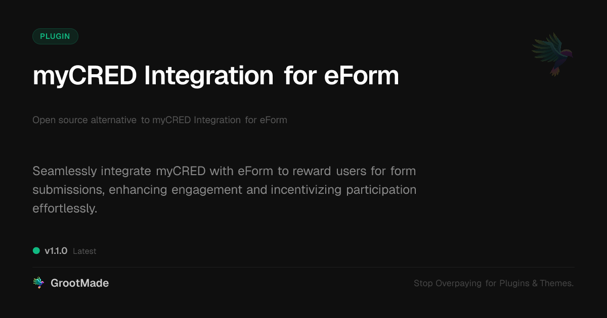 Preview of myCRED Integration for eForm