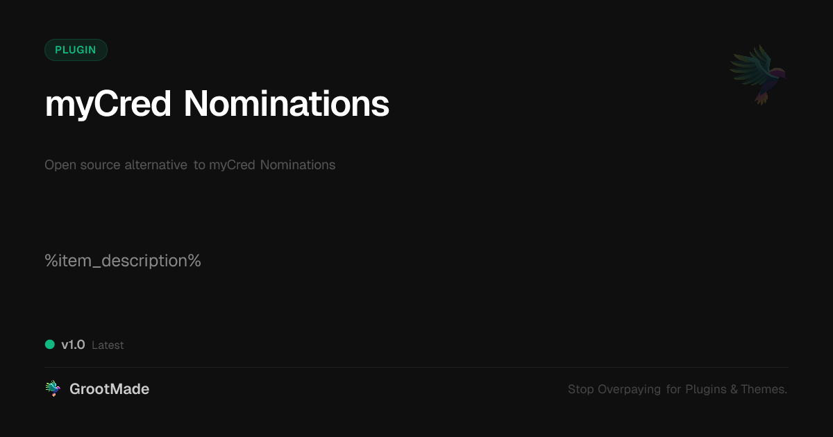 Preview of myCred Nominations