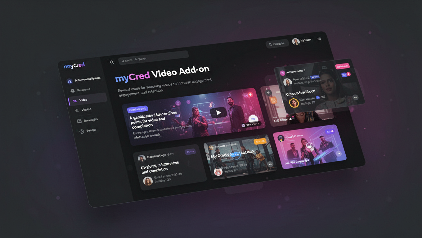 Preview of myCred Video Add-on