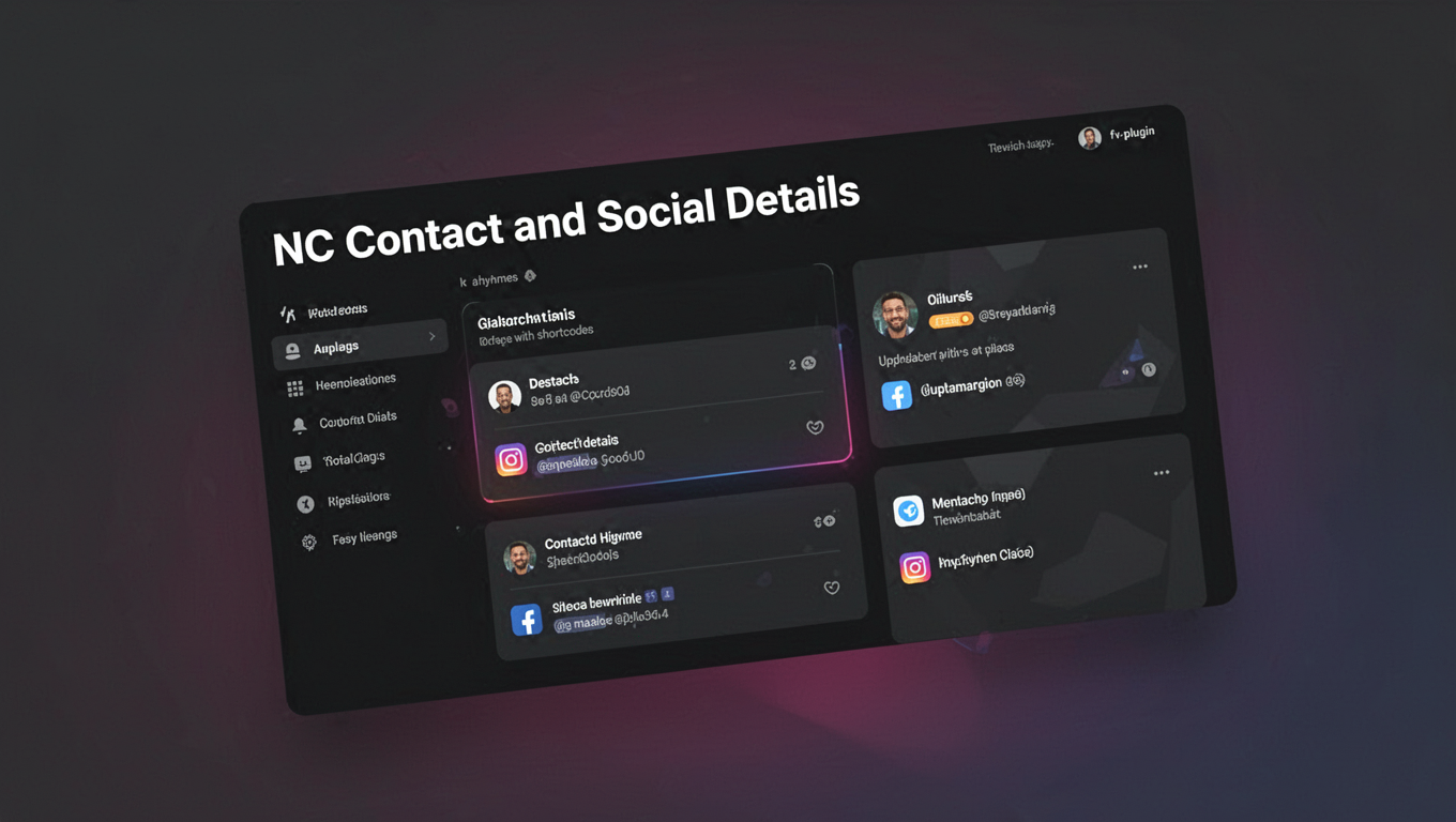 Preview of NC Contact and Social Details