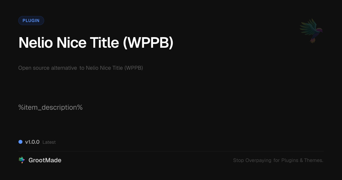 Preview of Nelio Nice Title (WPPB)