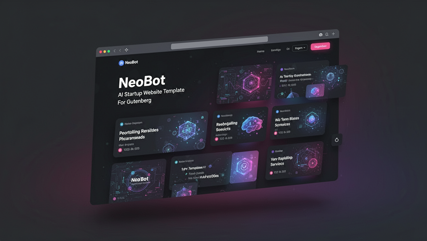 Preview of NeoBot - AI Startup Website Template For Gutenberg