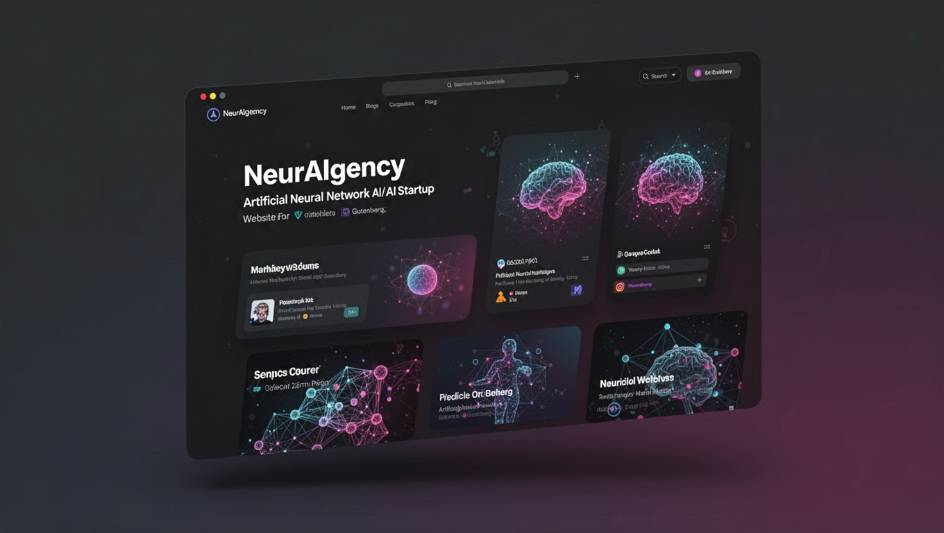 Preview of NeurAIGency -  Artificial Neural Network AI / AI Startup Website For Gutenberg