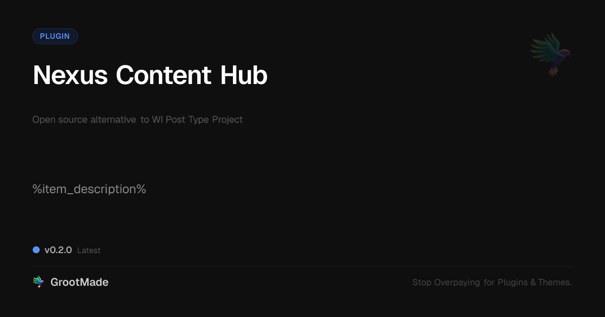 Preview of Nexus Content Hub