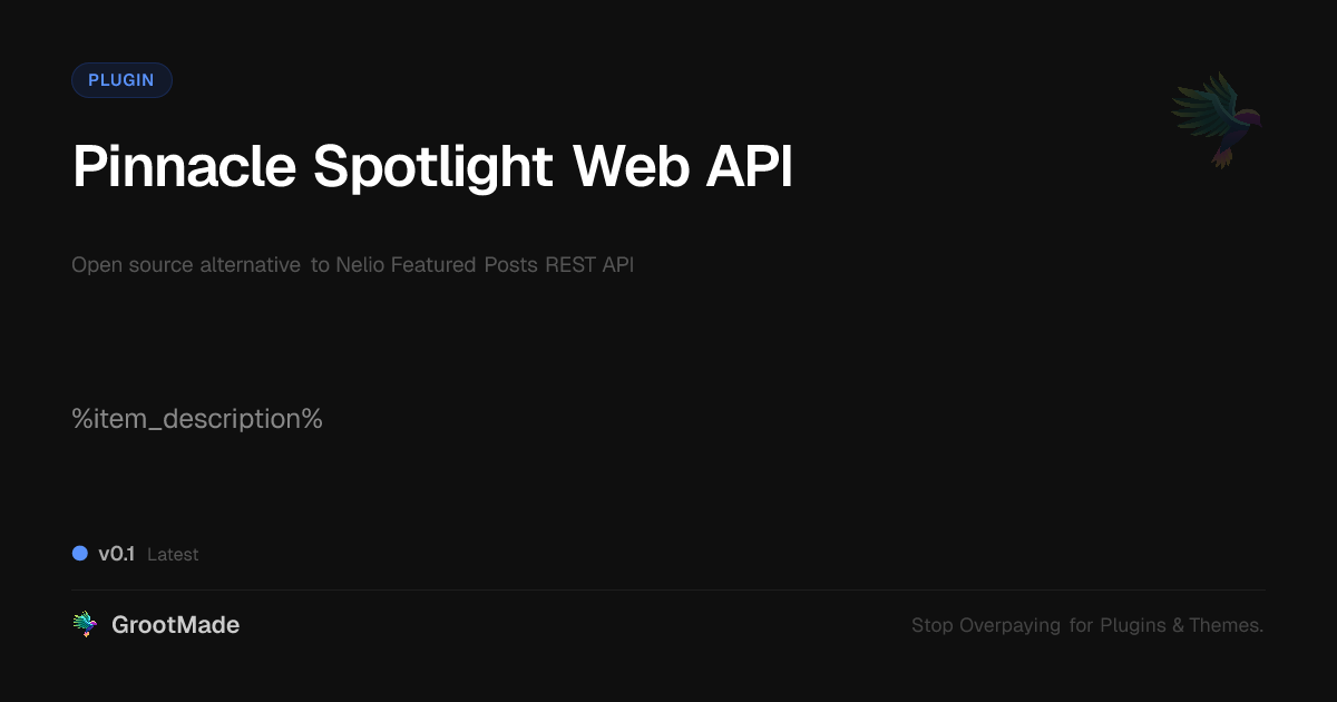 Preview of Pinnacle Spotlight Web API