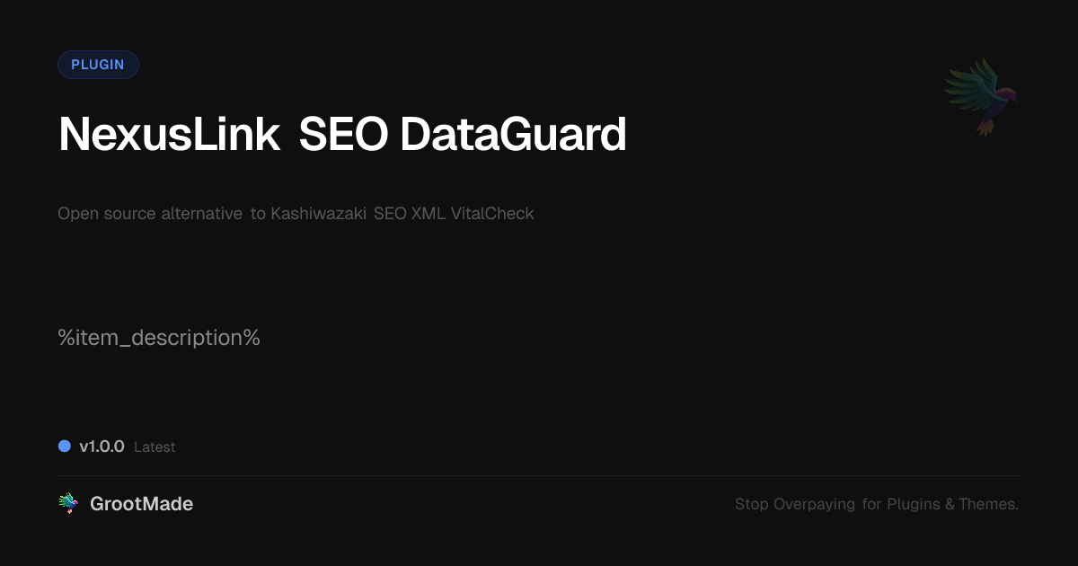 Preview of NexusLink SEO DataGuard