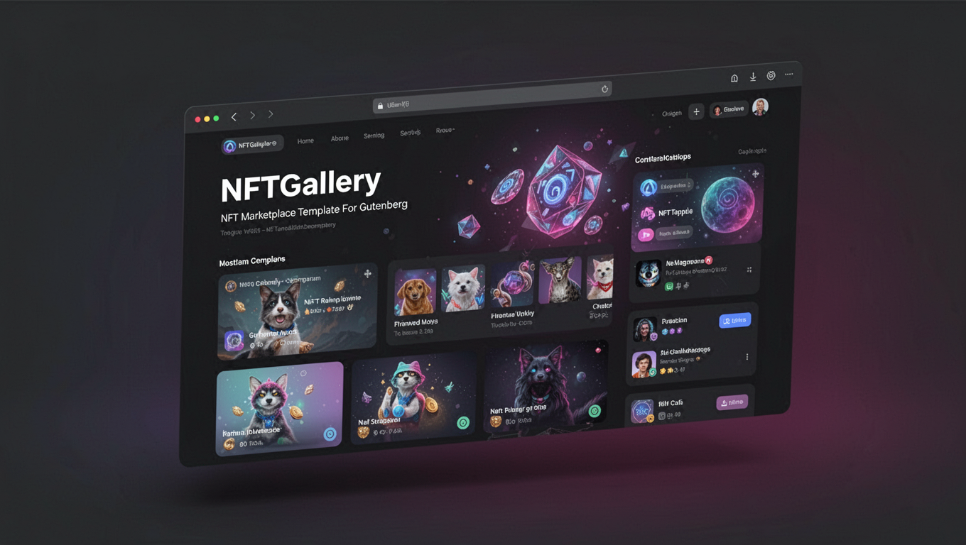 Preview of NFTGallery - NFT Marketplace Template For Gutenberg