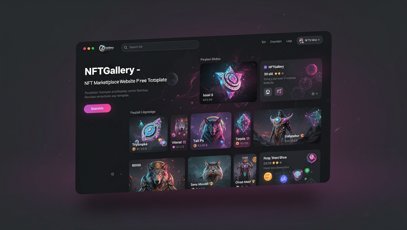 Preview of NFTGallery - NFT Marketplace Website Free Template