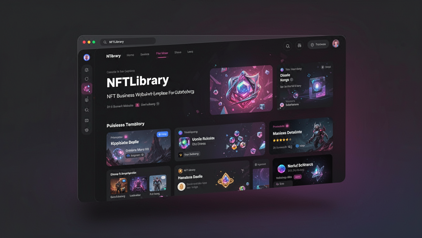 Preview of NFTLibrary - NFT Business Website Template For Gutenberg
