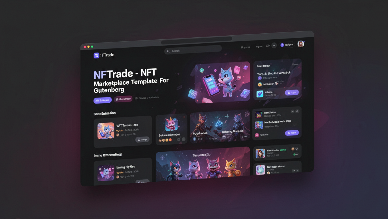 Preview of NFTrade - NFT Marketplace Template For Gutenberg