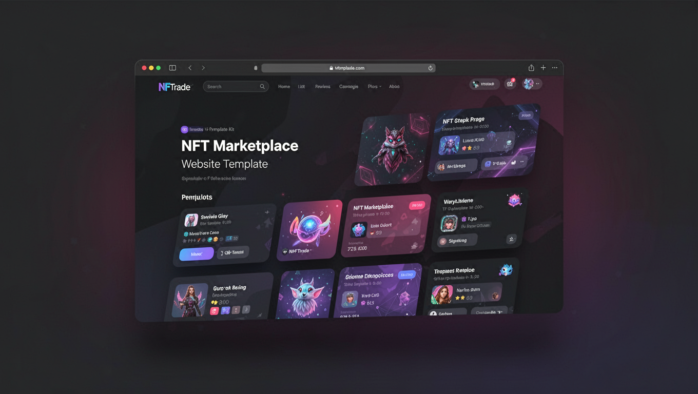 Preview of NFTrade - NFT Marketplace Website Template