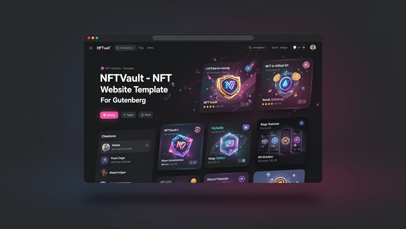 Preview of NFTVault - NFT Website Template For Gutenberg