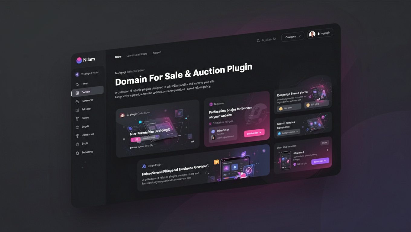 Preview of Nilam - Domain For Sale & Auction Plugin
