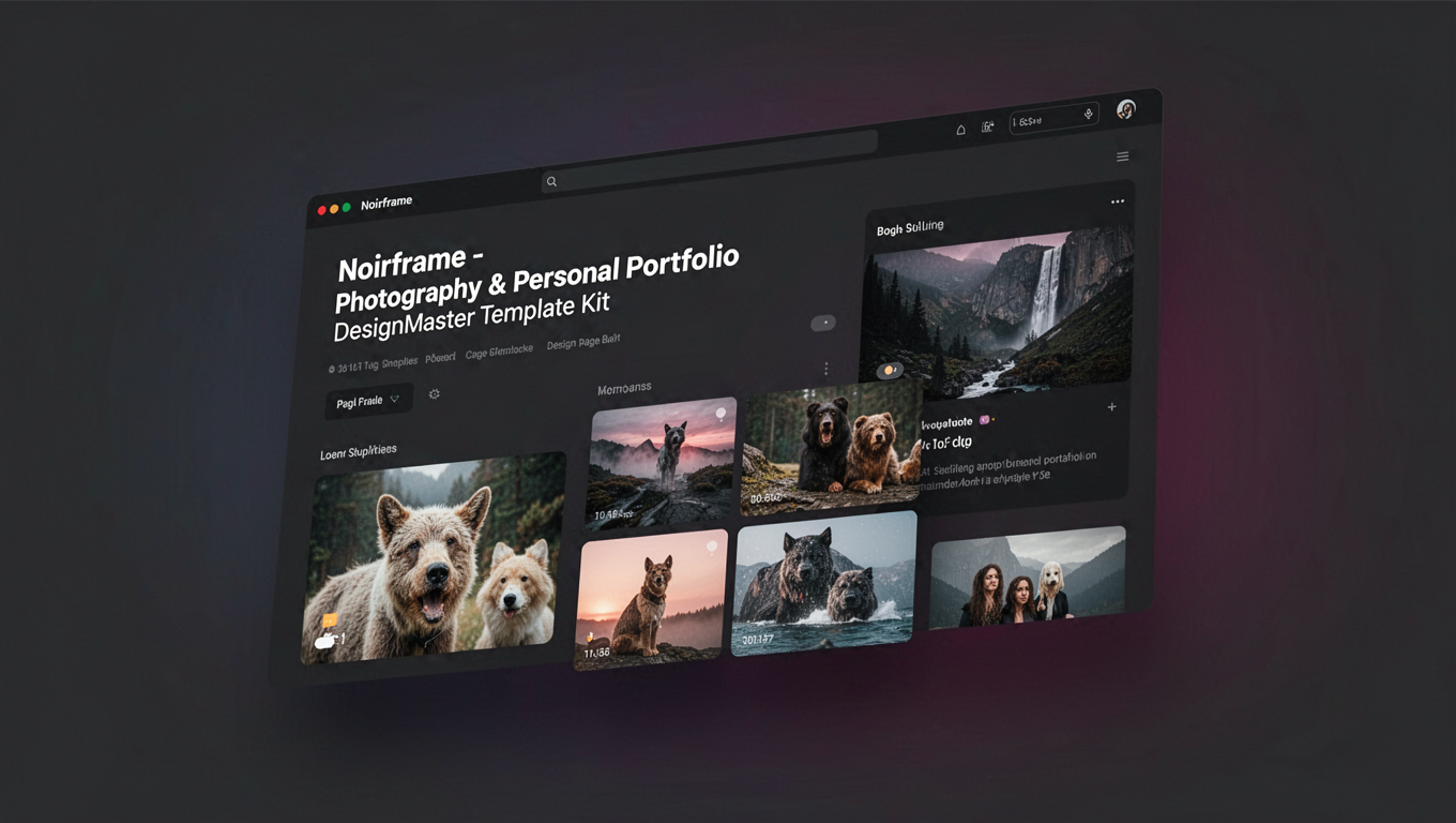 Preview of Noirframe - Photography & Personal Portfolio DesignMaster Template Kit
