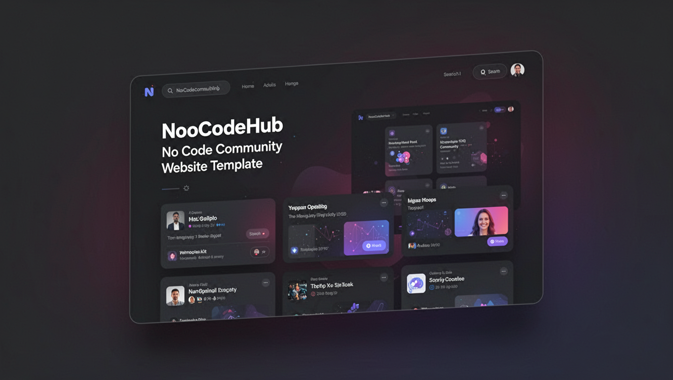 Preview of NooCodeHub - No Code Community Website Template