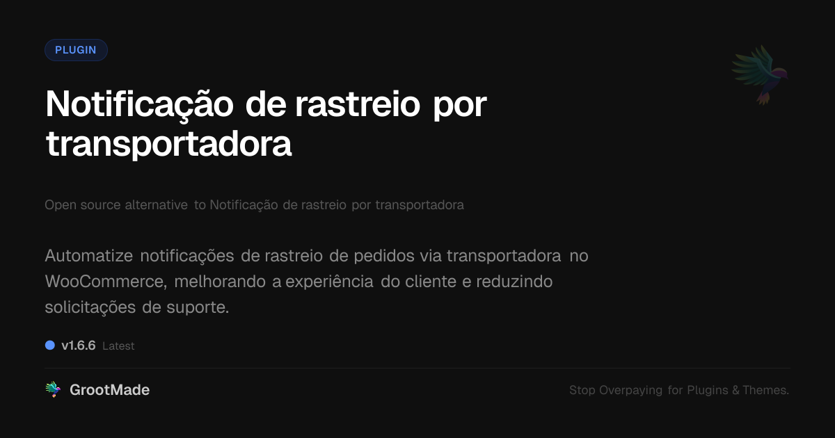Preview of Notificação de rastreio por transportadora
