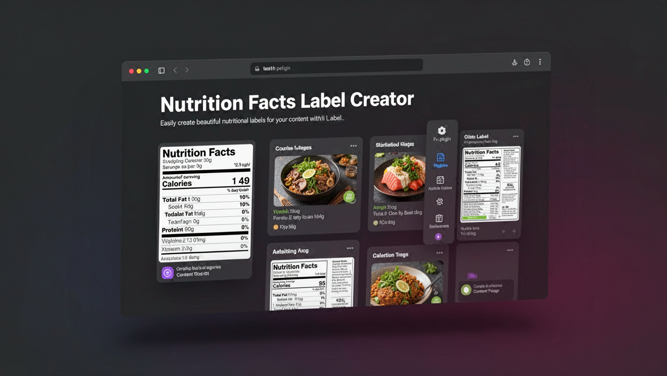 Preview of Nutrition Facts Label Creator