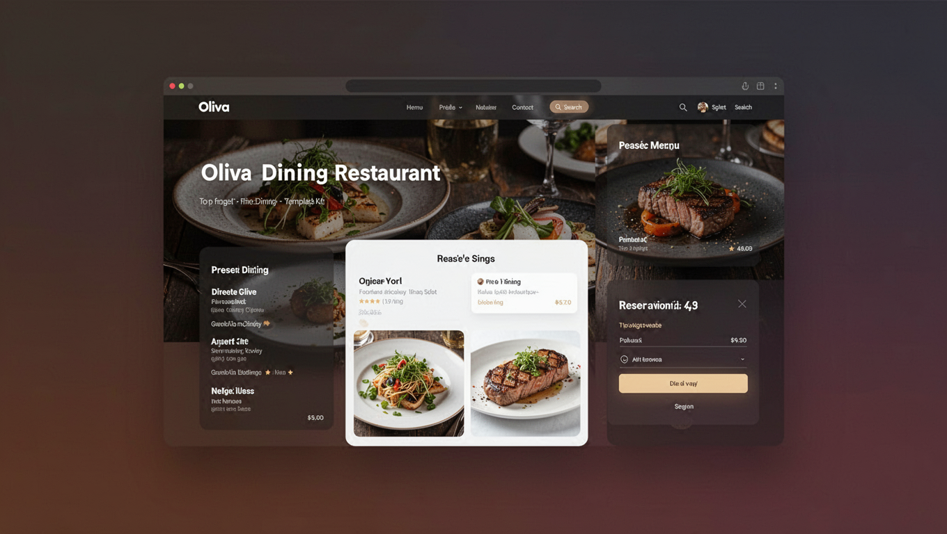 Preview of Oliva - Fine Dining Restaurant Website