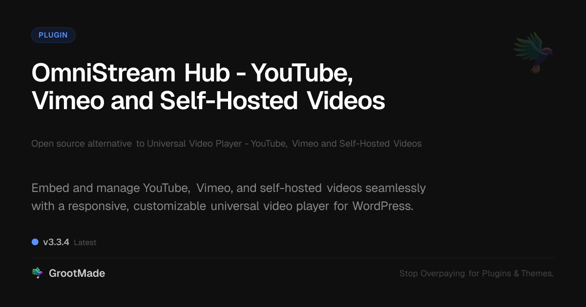 Preview of OmniStream Hub - YouTube, Vimeo and Self-Hosted Videos