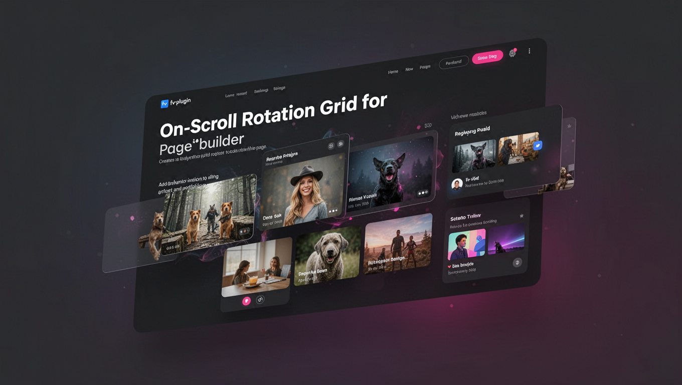 Preview of On-Scroll Rotation Grid for Elementor