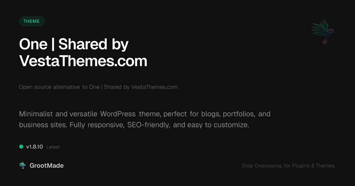 Preview of One | Shared by VestaThemes.com