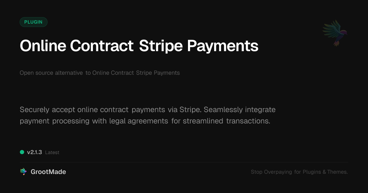 Preview of Online Contract Stripe Payments