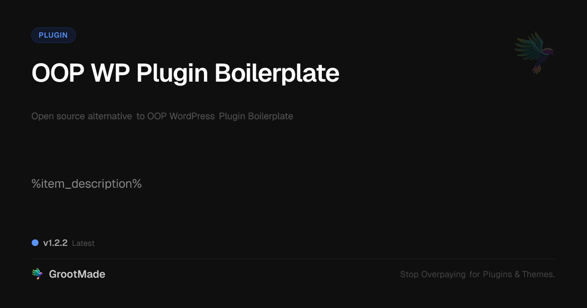 Preview of OOP WP Plugin Boilerplate