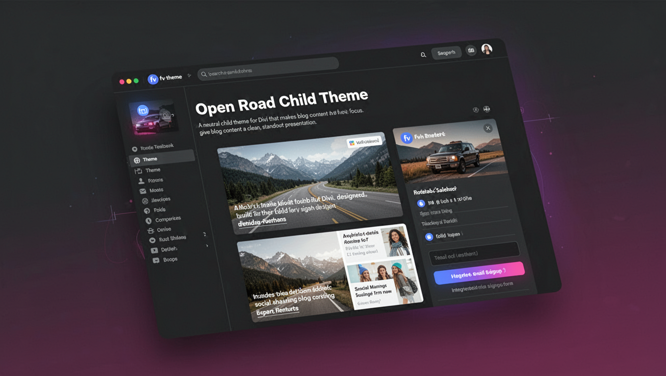 Preview of Open Road Child Theme