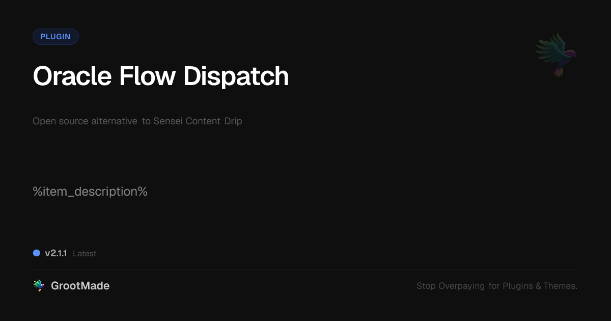 Preview of Oracle Flow Dispatch