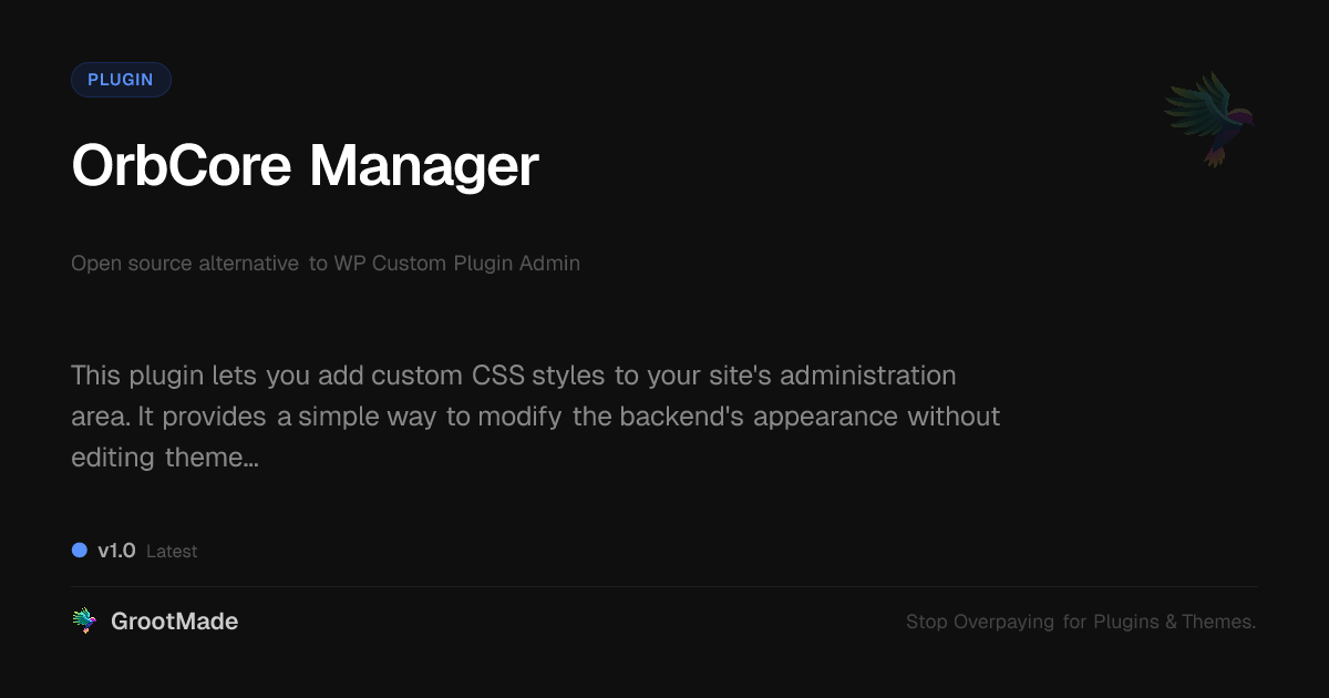 Preview of OrbCore Manager