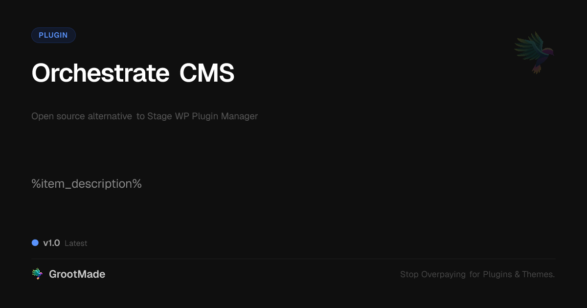 Preview of Orchestrate CMS