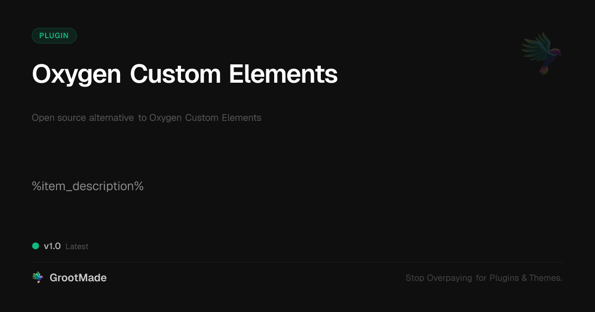 Preview of Oxygen Custom Elements