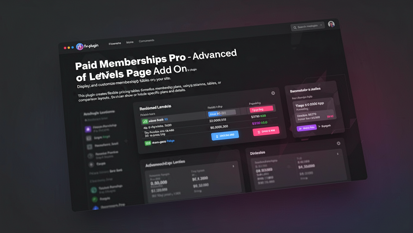 Preview of Paid Memberships Pro - Advanced Levels Page Add On