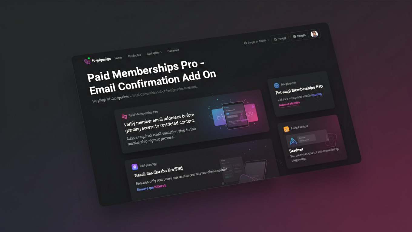 Preview of Paid Memberships Pro - Email Confirmation Add On